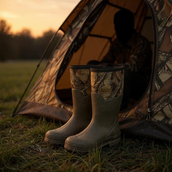 RedHead Camo Utility Waterproof Rubber Boots for Men Sz‎ 7 - Picture 1 of 8